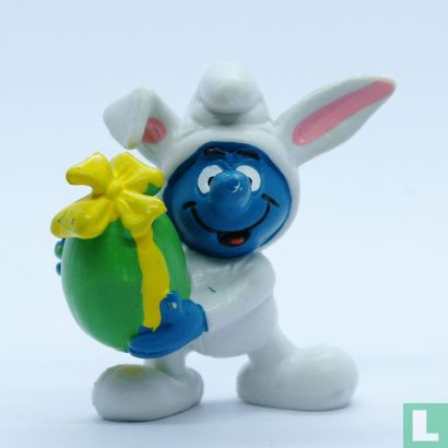 Easter Bunny Smurf with green egg - Image 1