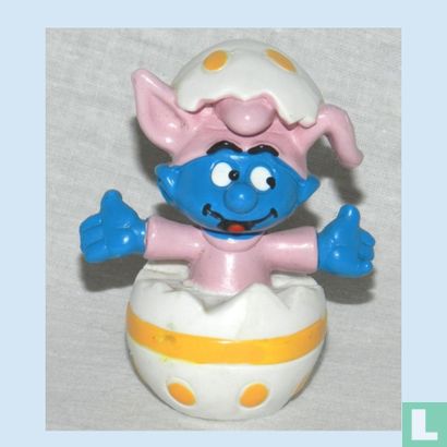 Smurf in Easter egg (white egg) - Image 1