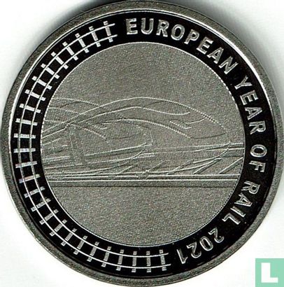 België 5 euro 2021 "European year of Rail" - Afbeelding 2