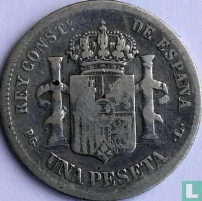 Spain 1 peseta 1893 - Image 2