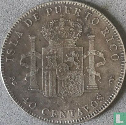 Puerto Rico 40 centavos 1896 - Image 2