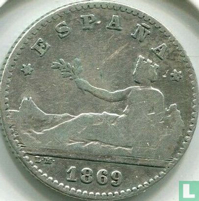 Spanje 50 centimos 1869 - Afbeelding 1