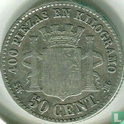 Spain 50 centimos 1869 - Image 2