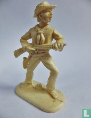 Cowboy with rifle at the ready (white) - Image 1