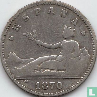 Espagne 1 peseta 1870 (1870) - Image 1