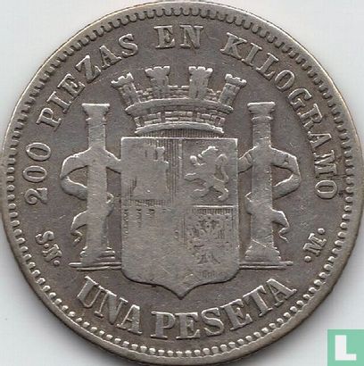 Espagne 1 peseta 1870 (1870) - Image 2
