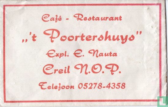 Café Restaurant " 't Poortershuys" - Afbeelding 1