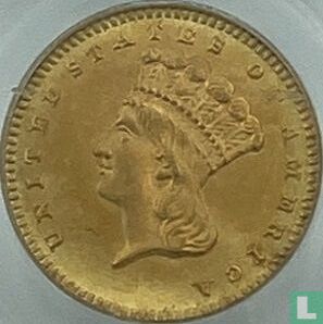 United States 1 dollar 1881 (gold) - Image 2