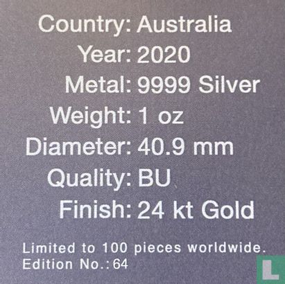 Australië 1 dollar 2020 (gekleurd) "Quokka" - Afbeelding 3