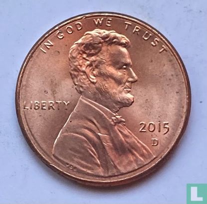 United States 1 cent 2015 (D - misstrike) - Image 1