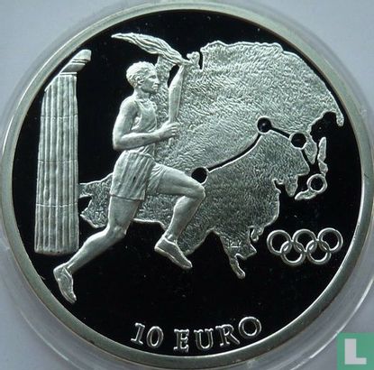 Greece 10 euro 2004 (PROOF) "Olympics torch relay - Asia" - Image 2