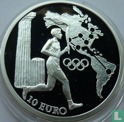 Grèce 10 euro 2004 (BE) "Olympics torch relay - North and South America" - Image 2