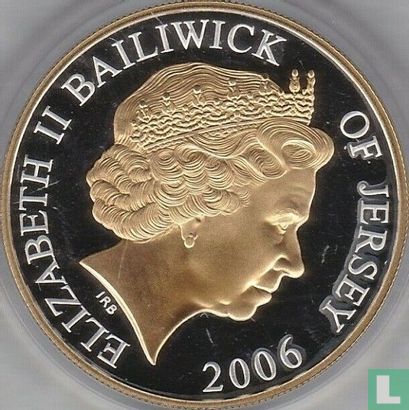 Jersey 5 pounds 2006 (PROOF - gekleurd) "80th Birthday of Queen Elizabeth II - Trooping the colour" - Afbeelding 1