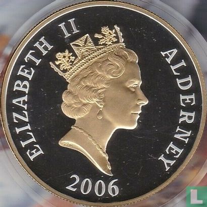 Alderney 5 pounds 2006 (PROOF) "80th Birthday of Queen Elizabeth II - Princess Elizabeth and Princess Margaret" - Image 1