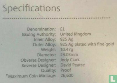 United Kingdom 1 pound 2017 (PROOF - silver) - Image 3