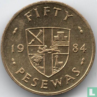 Ghana 50 pesewas 1984 - Afbeelding 1