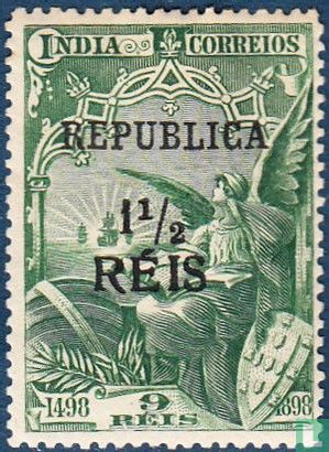 Vasco da Gama, with overprint "REPUBLICA"