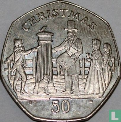 Man 50 pence 2001 "Christmas 2001" - Afbeelding 2