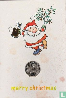 Man 50 pence 1992 (folder) "Christmas 1992" - Afbeelding 1