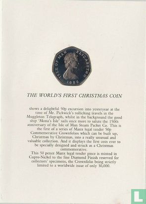 Isle of Man 50 pence 1980 (folder) "Christmas" - Image 2