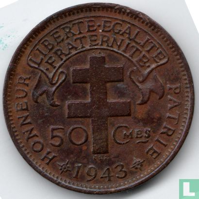 Kameroen 50 centimes 1943 (zonder LIBRE) - Afbeelding 1