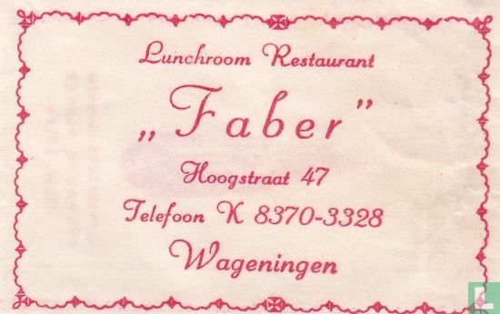 Lunchroom Restaurant "Faber " - Afbeelding 1