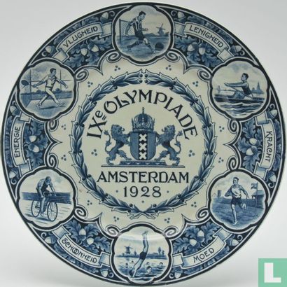 Decorative plate - IXth Olympiad Amsterdam 1928 - Société Céramique - Image 1