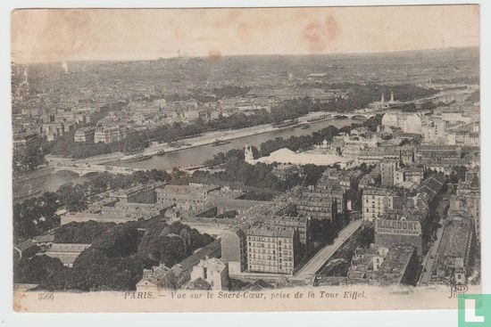 France Paris Panoramic views Vue sur le Sacre Coeur prise de la Tour Eiffel 1920 Postcard - Afbeelding 1