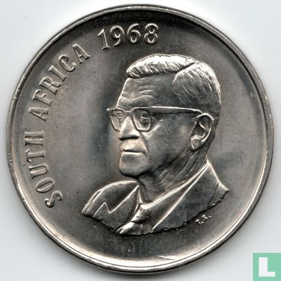 South Africa 50 cents 1968 (SOUTH AFRICA) "The end of Charles Robberts Swart's presidency" - Image 1
