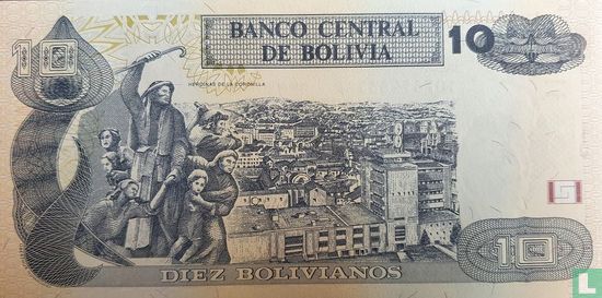 Bolivie 10 bolivianos (série I) - Image 2