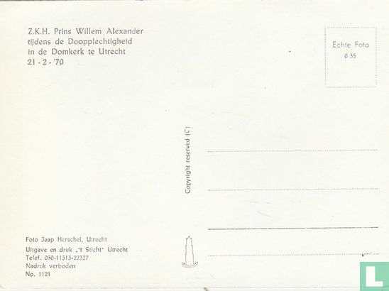 Z.K.H. Prins Willem Alexander tijdens de Doopplechtigheid in de Domkerk te Utrecht 21-2-'70 - Image 2