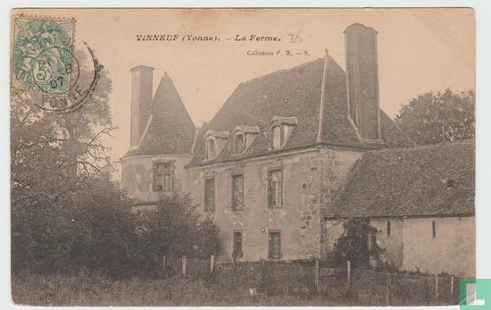 France Yonne Vinneuf La Ferme 1907 Postcard - Afbeelding 1