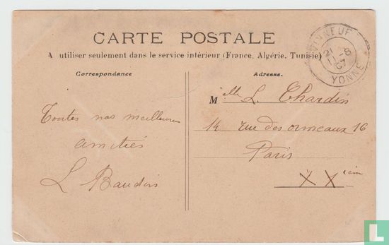 France Yonne Vinneuf La Ferme 1907 Postcard - Afbeelding 2