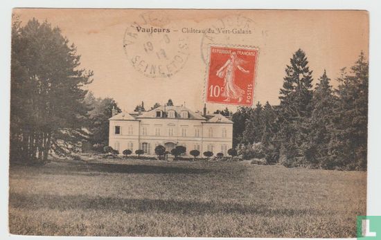 France Seine Saint Denis Aulnay sous Bois Vaujours Château du Vert Galant 1919 Postcard - Afbeelding 1