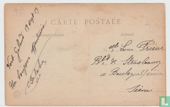 France Seine Saint Denis Aulnay sous Bois Vaujours Château du Vert Galant 1919 Postcard - Afbeelding 2