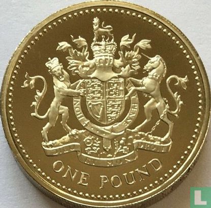 Verenigd Koninkrijk 1 pound 1993 (PROOF - nikkel-messing) "Royal Arms" - Afbeelding 2