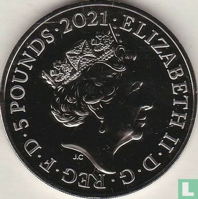 Verenigd Koninkrijk 5 pounds 2021 (kleurloos) "50th anniversary Mr. Men & Little Miss - Mr. Men" - Afbeelding 1