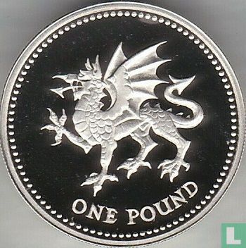 United Kingdom 1 pound 1995 (PROOF - silver) "Welsh dragon" - Image 2