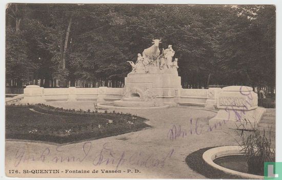 France Aisne Saint Quentin Fontaine de Vasson 1914 Postcard - Bild 1