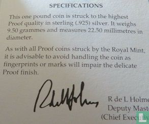 United Kingdom 1 pound 1994 (PROOF - silver) "Scottish lion" - Image 3
