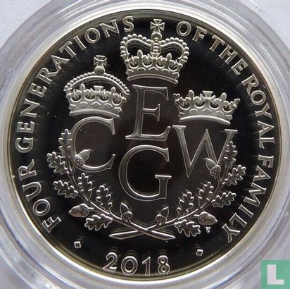 Verenigd Koninkrijk 5 pounds 2018 (PROOF - zilver) "Four generations of Royalty" - Afbeelding 1