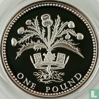 United Kingdom 1 pound 1989 (PROOF - silver) "Scottish thistle" - Image 2
