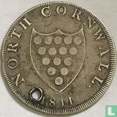 North Cornwall 1811 silver shilling token - Afbeelding 1