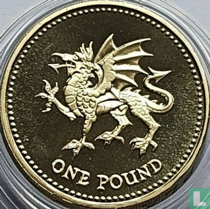 Verenigd Koninkrijk 1 pound 2000 (PROOF - nikkel-messing) "Welsh dragon" - Afbeelding 2