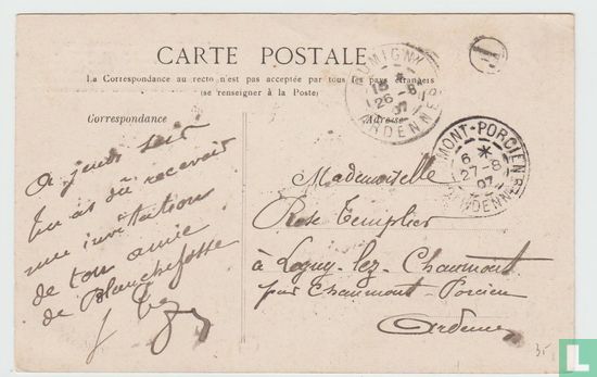 France Ardennes l'Abbaye Charleville Blanchefosse Ardennes 1907 Postcard - Image 2