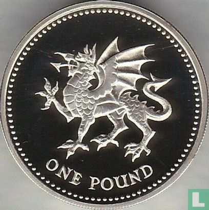 United Kingdom 1 pound 2000 (PROOF - silver) "Welsh dragon" - Image 2