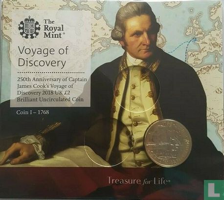 Verenigd Koninkrijk 2 pounds 2018 (folder) "250th anniversary of Captain Cook's voyage of discovery" - Afbeelding 1