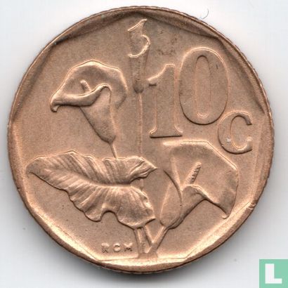 Afrique du Sud 10 cents 1995 - Image 2