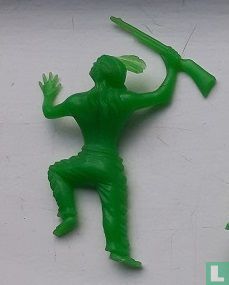 Indiaan liggend met geweer (groen) - Afbeelding 1
