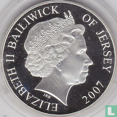 Jersey 5 pounds 2007 (PROOF) "60th Wedding anniversary of Queen Elizabeth II and Prince Philip - Arrival at Westminster Abbey" - Image 1